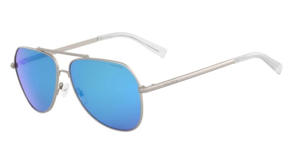 Nautica N4636SP 040 Silver Polarized Aviator Sunglasses