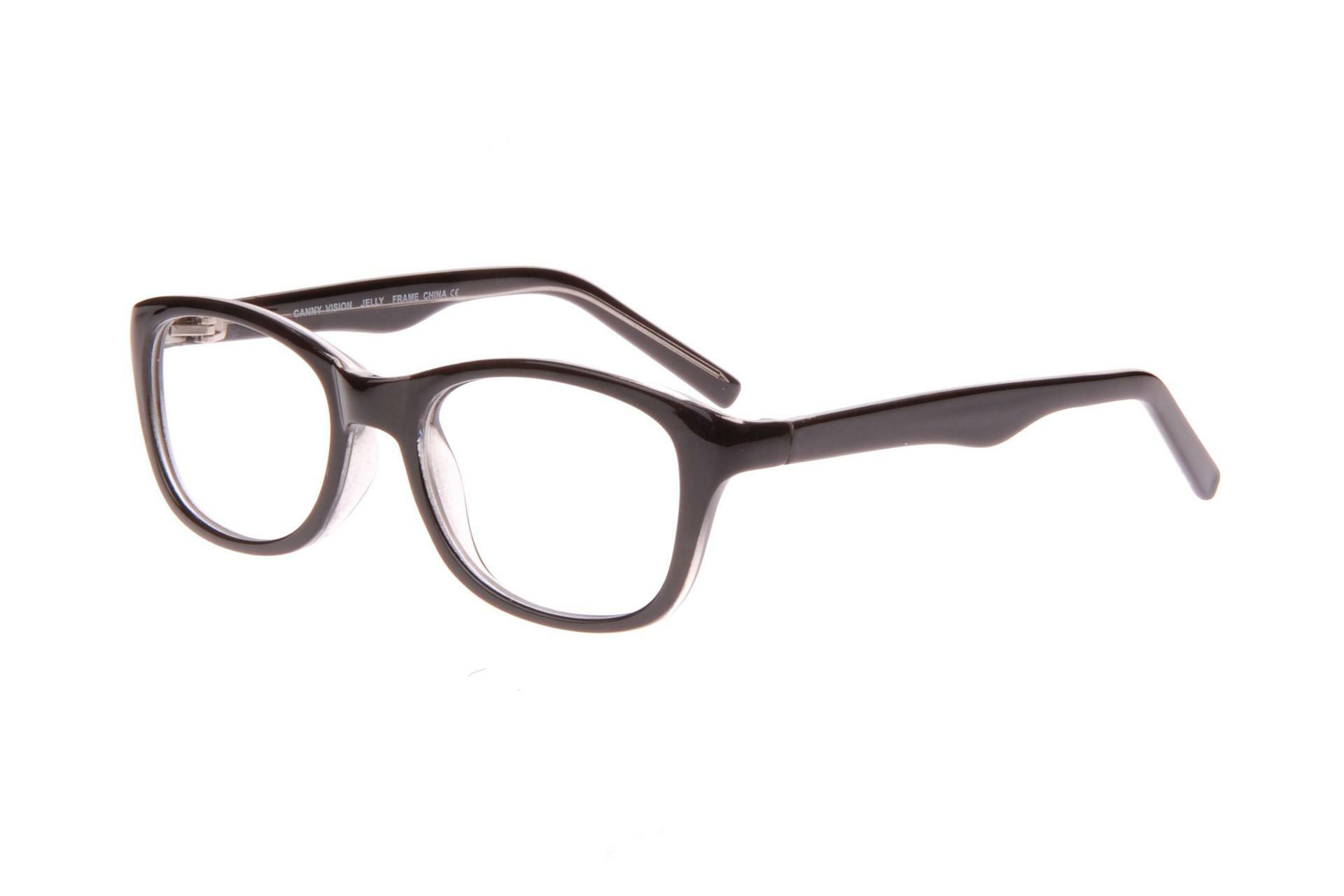 NEW CANNY VISION Black on Crystal JELLY Eyeglasses 45mm - True View Optics