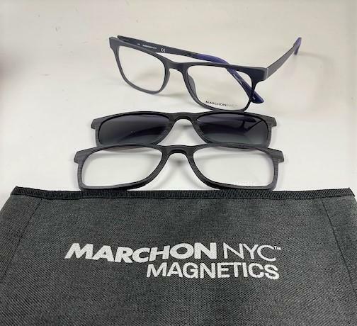 MARCHON M-1501 412 Navy Eyeglasses And Magnetic Clips