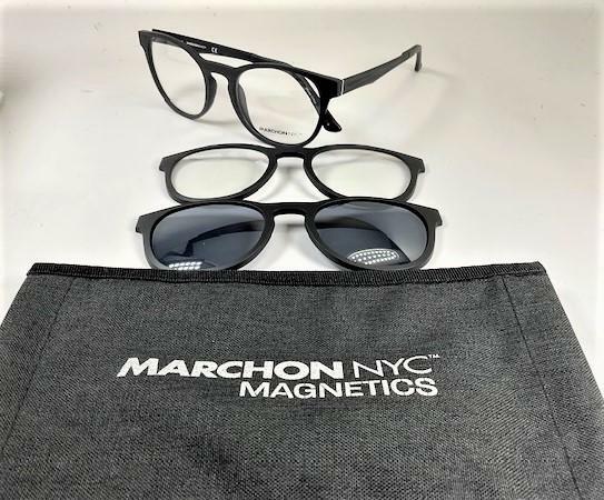 MARCHON M-1502 002 Black MAG-SET Eyeglasses And Clips