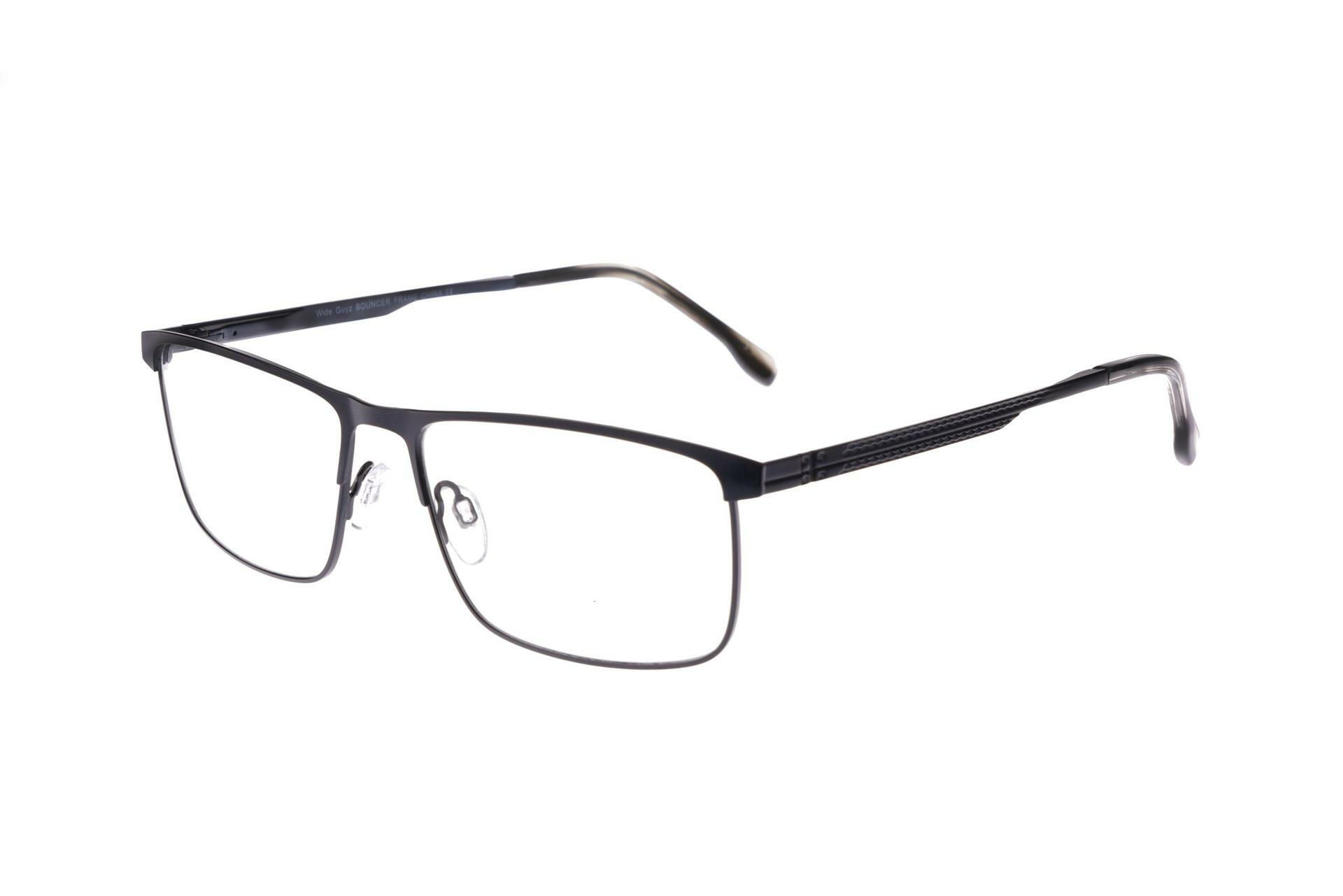 WIDE GUYZ Black BOUNCER Eyeglasses 59/17/150 for Large Man