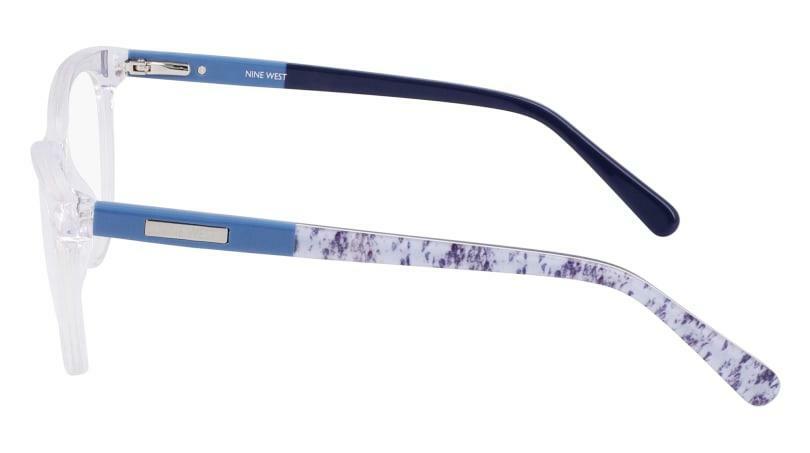 New NINE WEST NW 5209 000 Clear Crystal & Blue Eyeglasses 49/16/135 - Image 3
